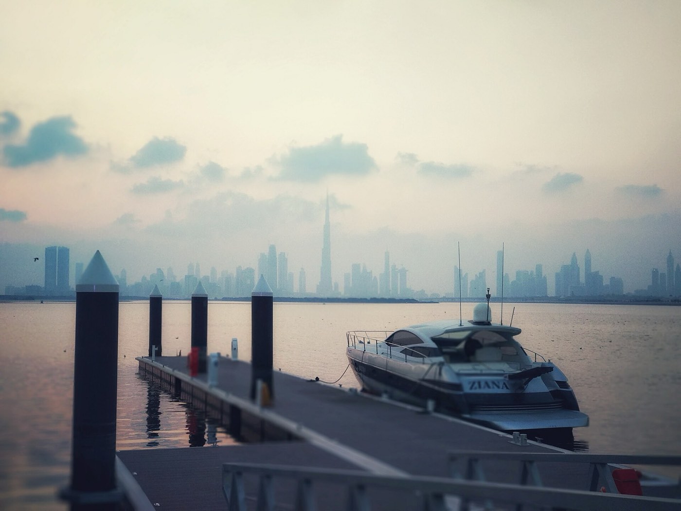 Dubai Creek Harbour marina with the skyline