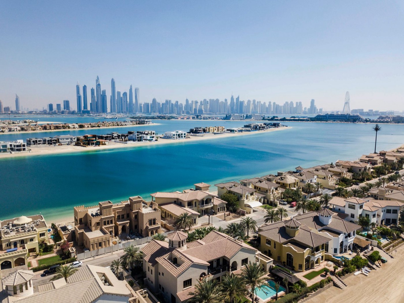 Villas and towers, Dubai, from above