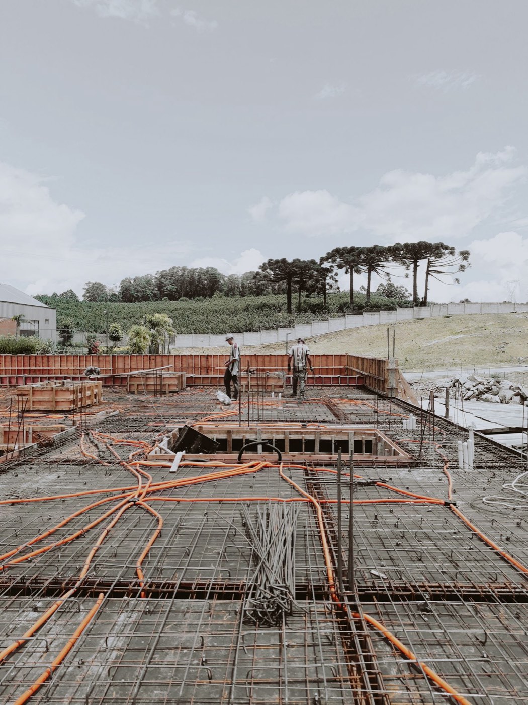 Roof slab reinforcement in progress
